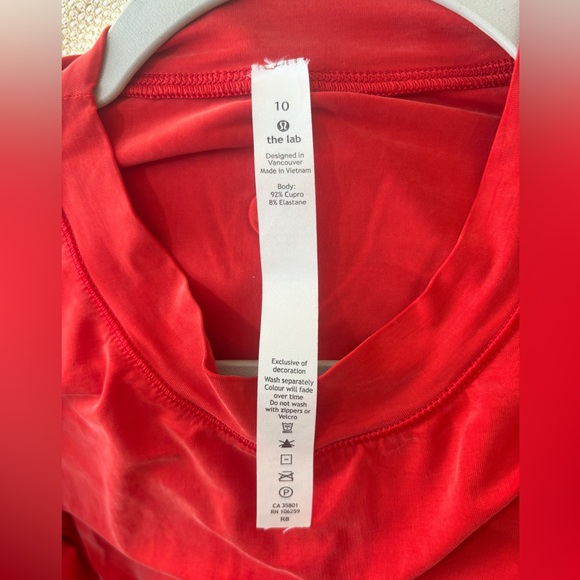 Lululemon Lab💎RARE NWOT💎Cupro Sumu-Su Tee💎Fiery Red💎Size 10 - Picture 7 of 16
